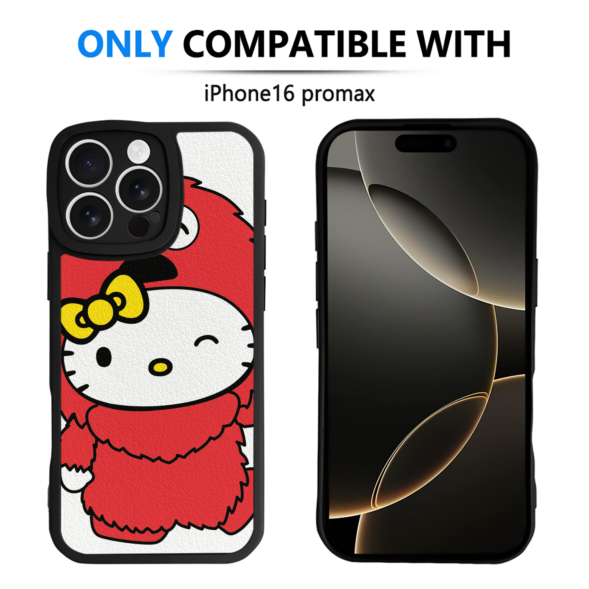 （画像用） Hello Kitty ハローキティ 【iPhone 16シリーズ対応】シリコンスマホケース（レザー調） 材質：シリコン
